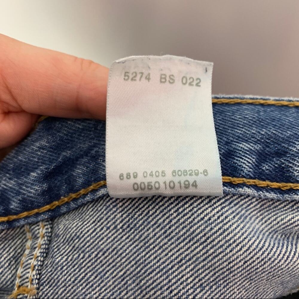 Levi’s Cropped 501 Cutoff Denim Jeans Tapered - Picture 3 of 7